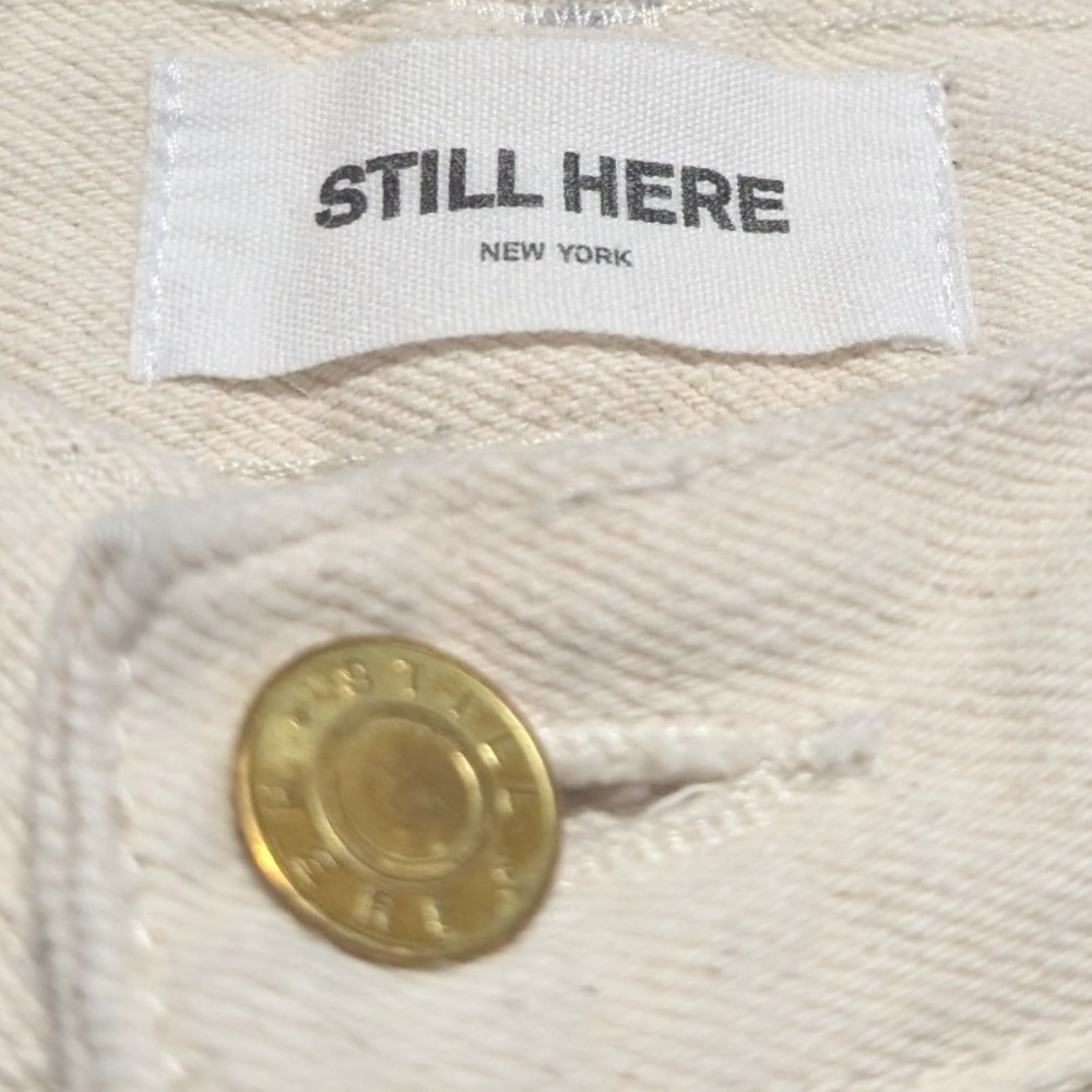 Still Here Cotton Childhood High-Rise Straight-Leg Jeans Cream Ecru 29 - Picture 11 of 13
